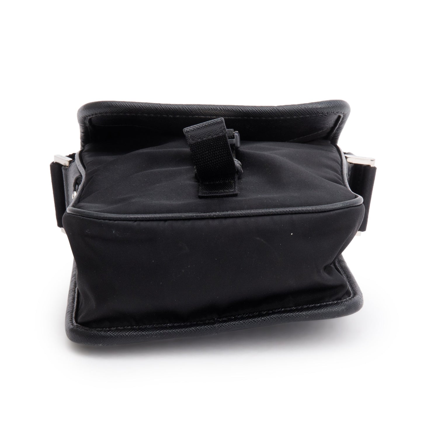 Prada Black Re-Nylon and Saffiano Leather Crossbody Bag