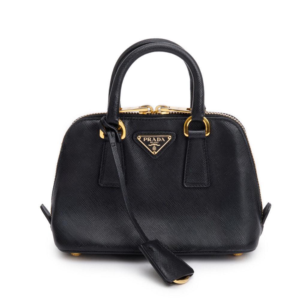 Prada Black Saffiano Lux Mini Promenade Tote