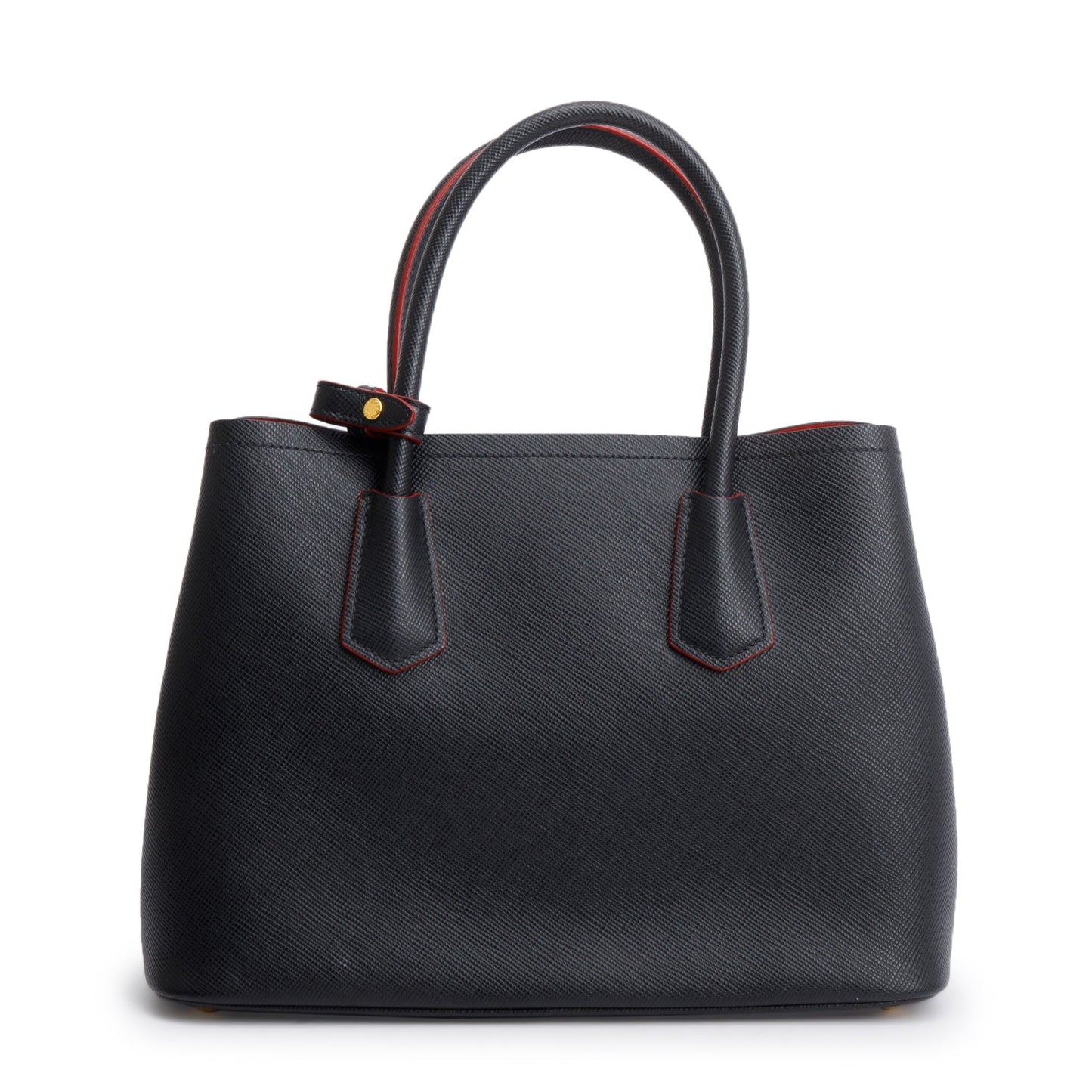 Prada Black Saffiano Lux Small Cuir Double Tote