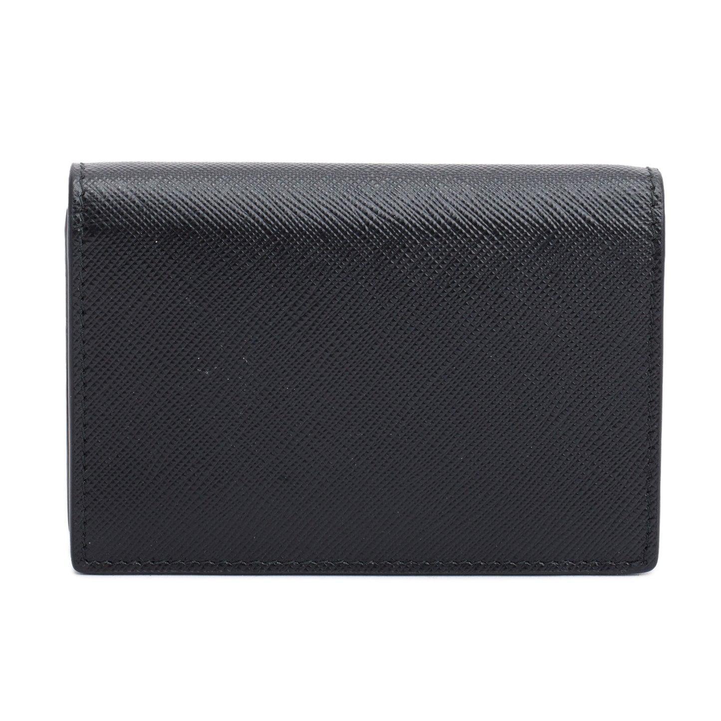 Prada Black Saffiano Metal Card Holder on Chain