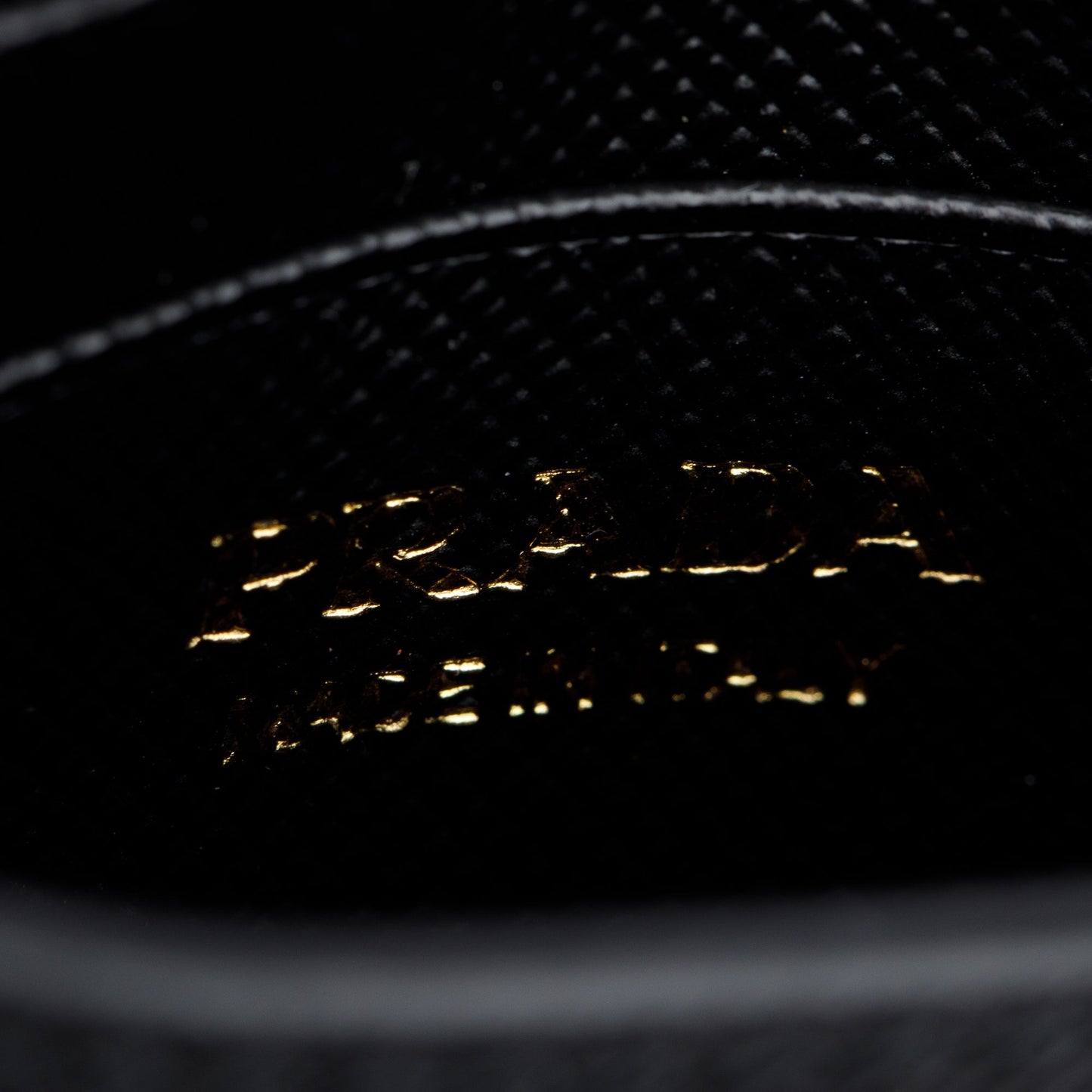 Prada Black Saffiano Metal Card Holder on Chain