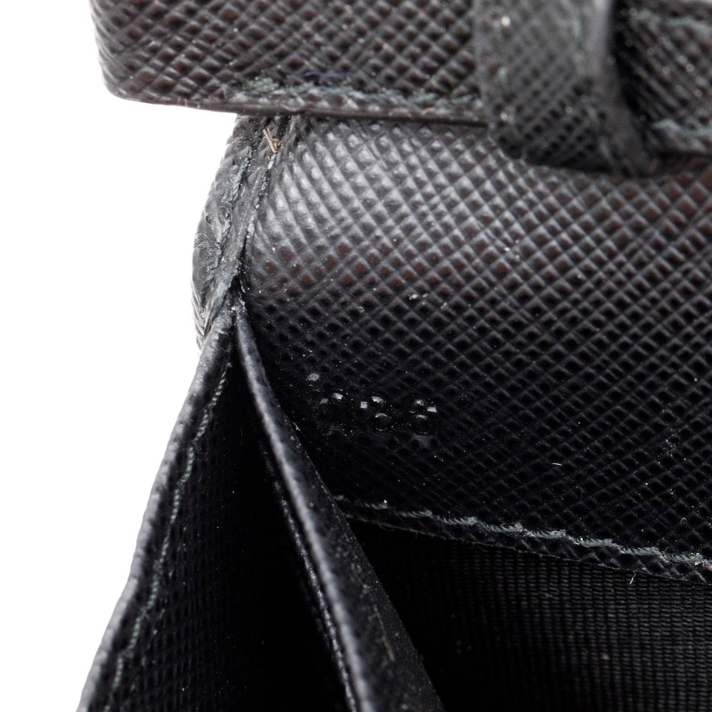 Prada Black Saffiano Metal Continental Wallet on Chain