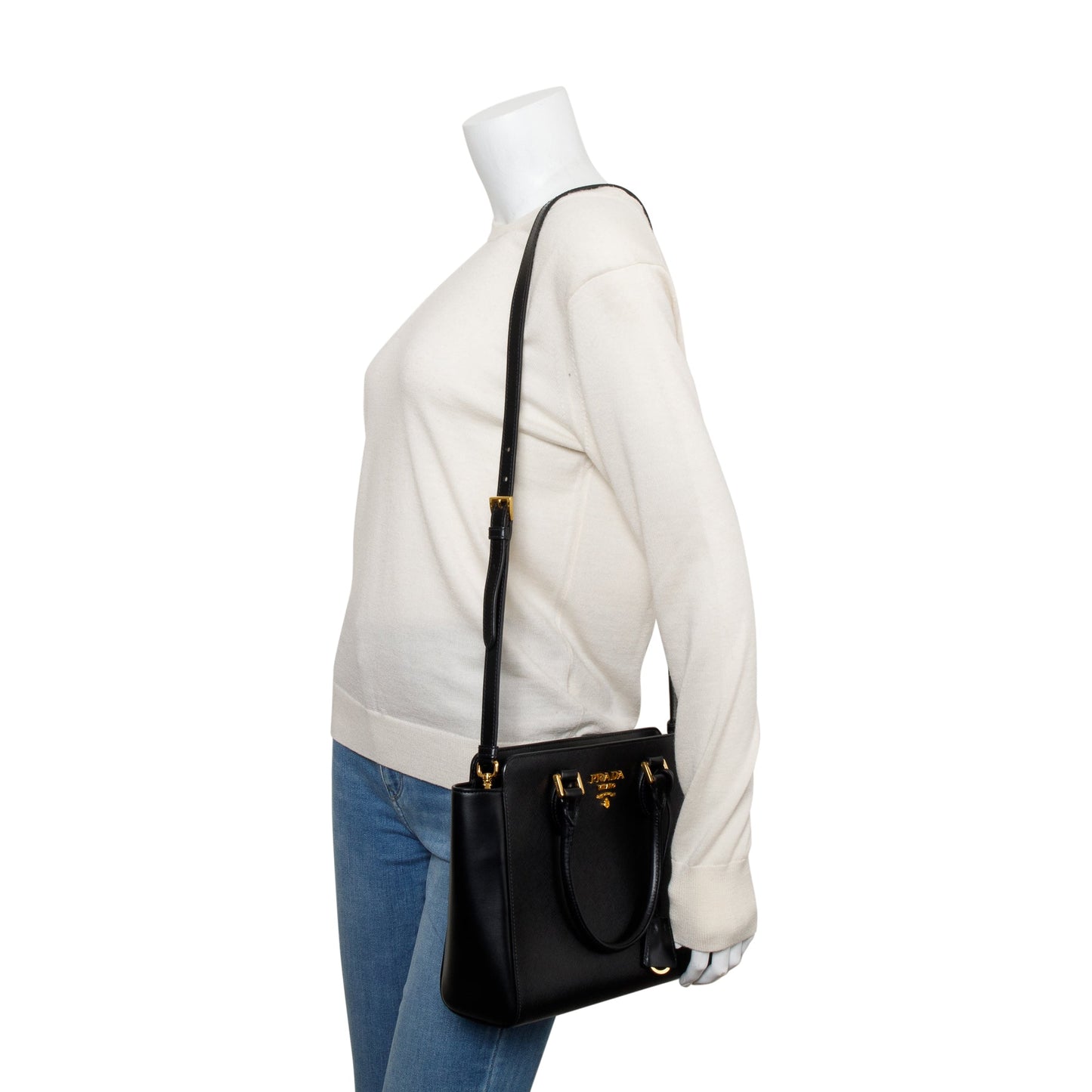 Prada Black Saffiano Soft Calf Leather Tote