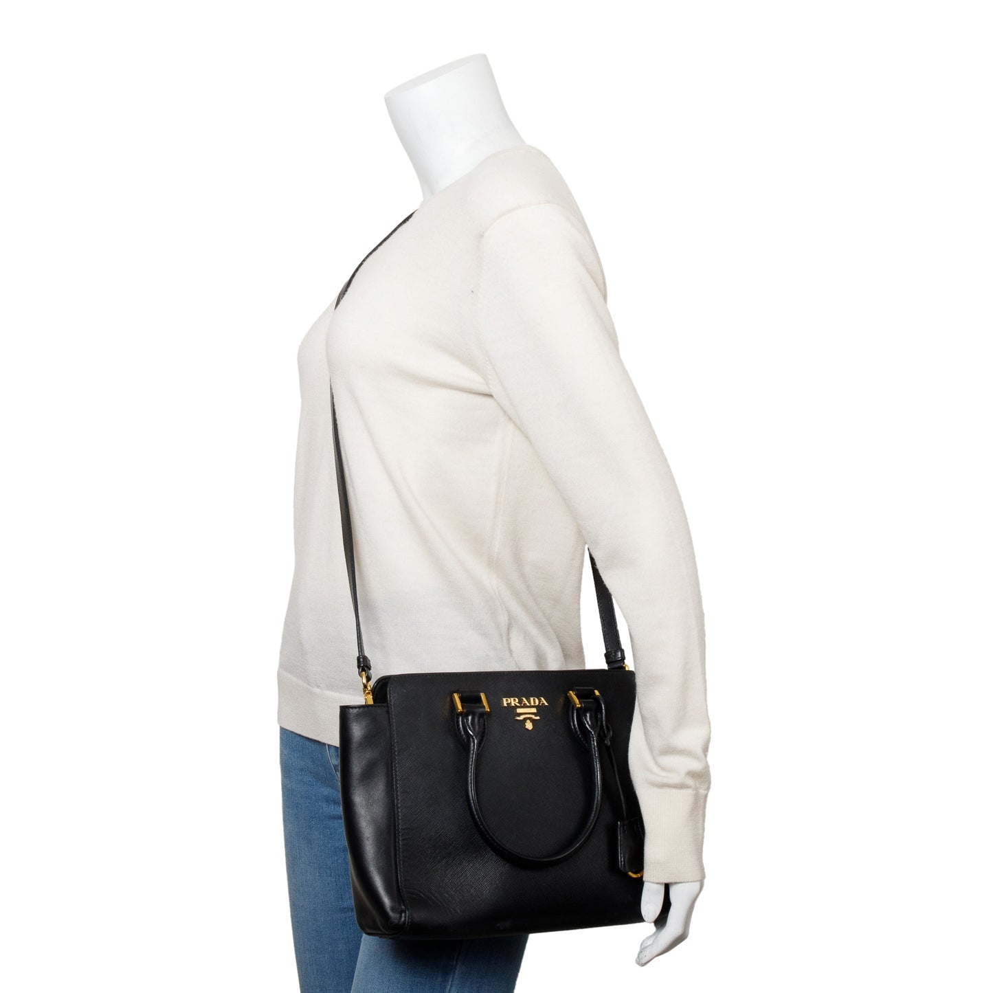 Prada Black Saffiano Soft Calf Leather Tote