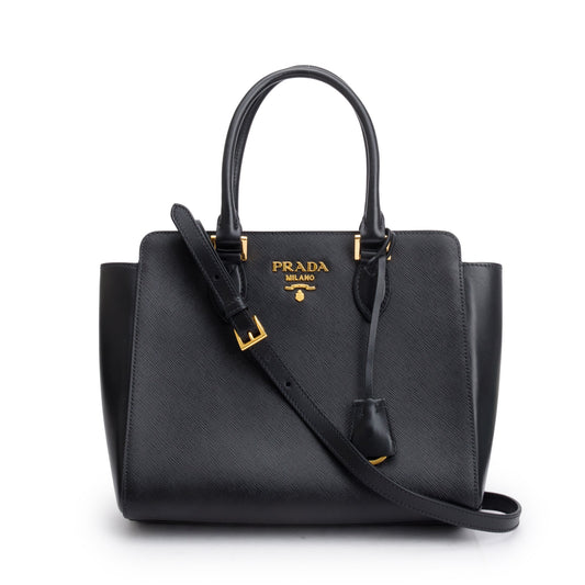 Prada Black Saffiano Soft Calf Leather Tote
