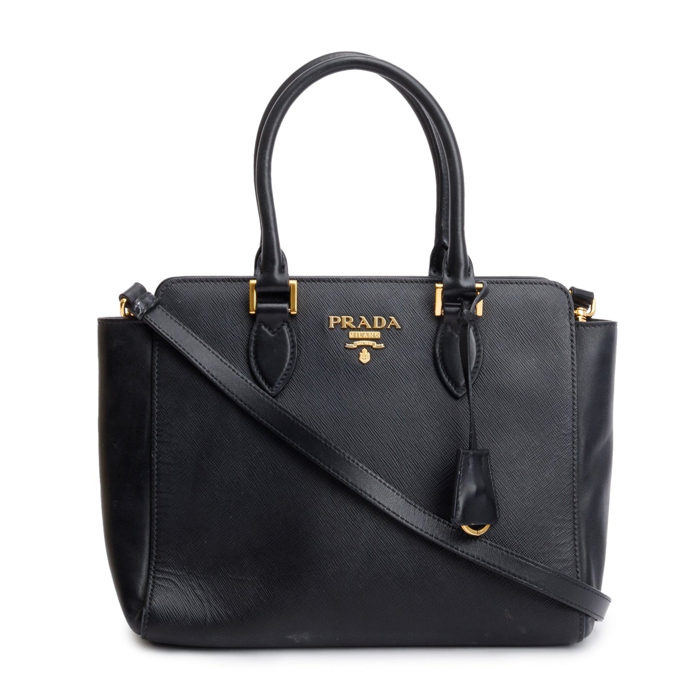 Prada Black Saffiano Soft Calf Leather Tote