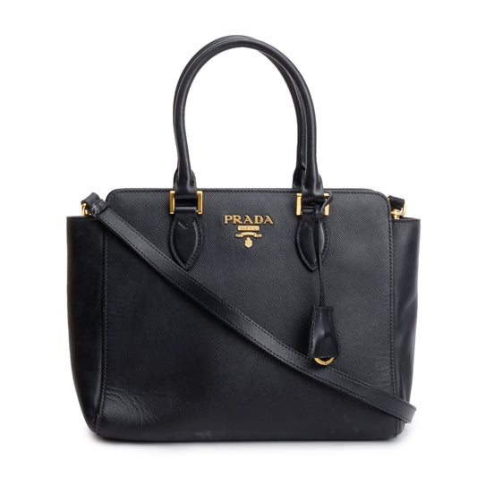 Prada Black Saffiano Soft Calf Leather Tote