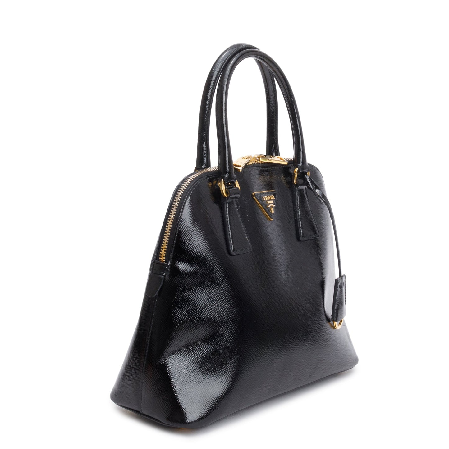 Prada Black Saffiano Vernice Small Promenade Tote