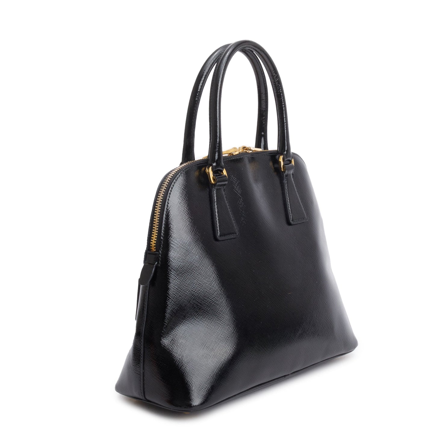 Prada Black Saffiano Vernice Small Promenade Tote