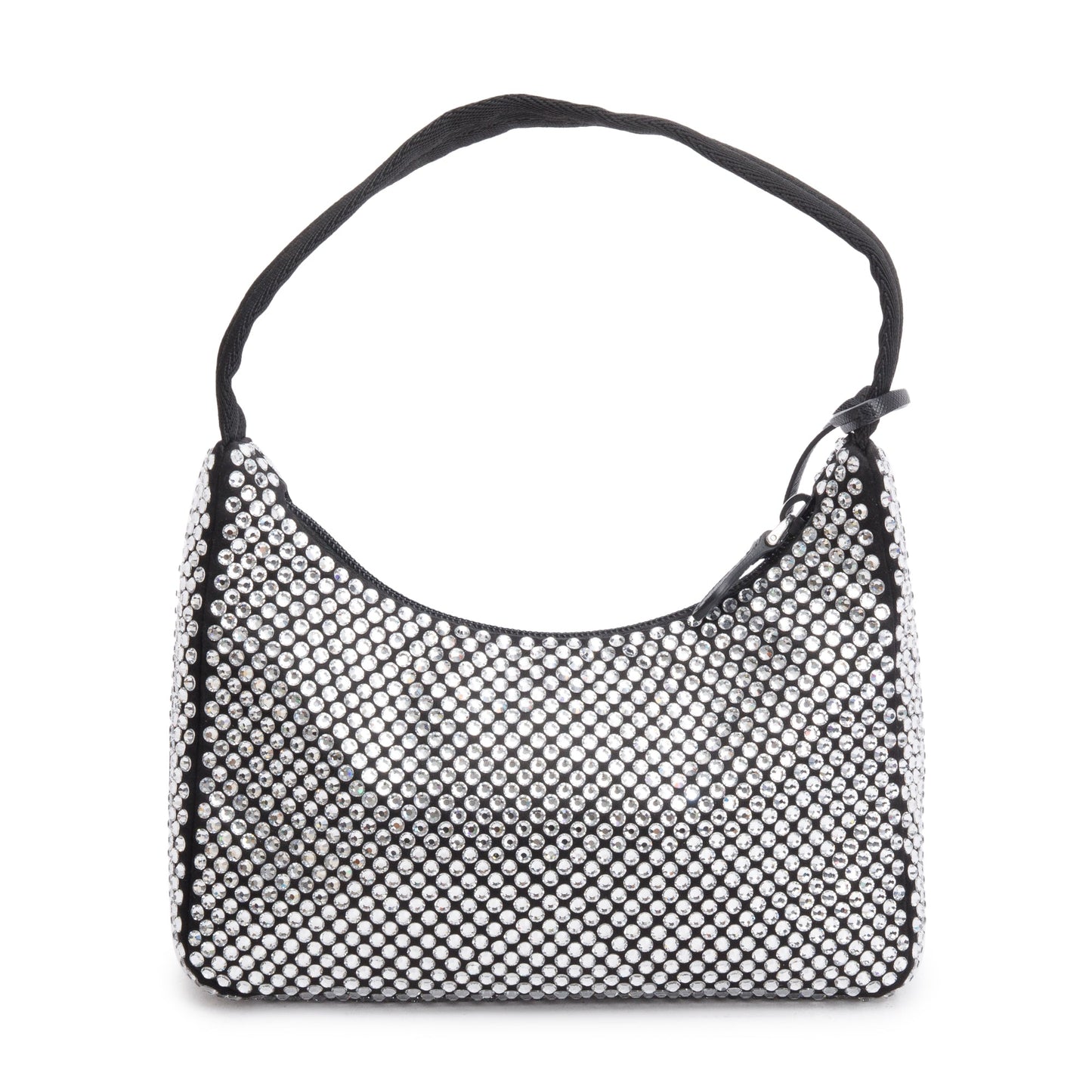 Prada Black Satin Crystal Re-Edition 2000 Mini Bag