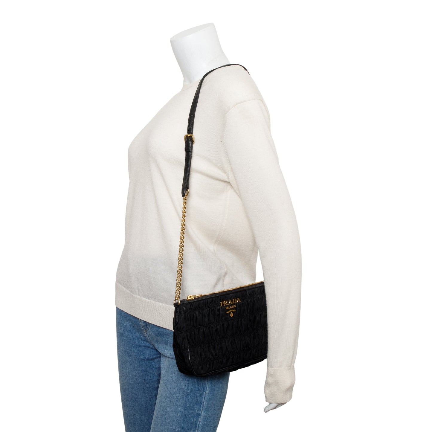 Prada Black Tessuto Nylon Gaufre Crossbody Bag