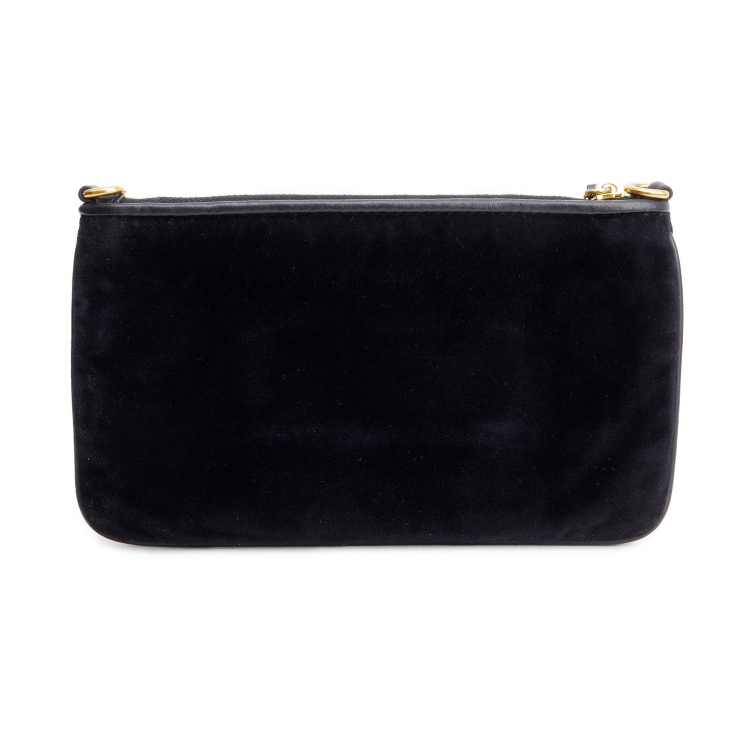 Prada Black Velluto Chain Clutch