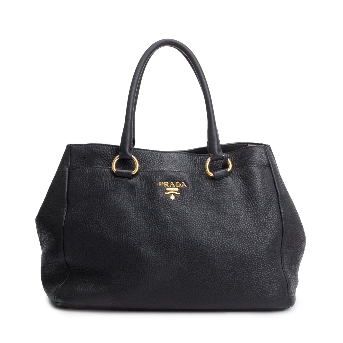 Prada Black Vitello Daino Leather Shoulder Bag
