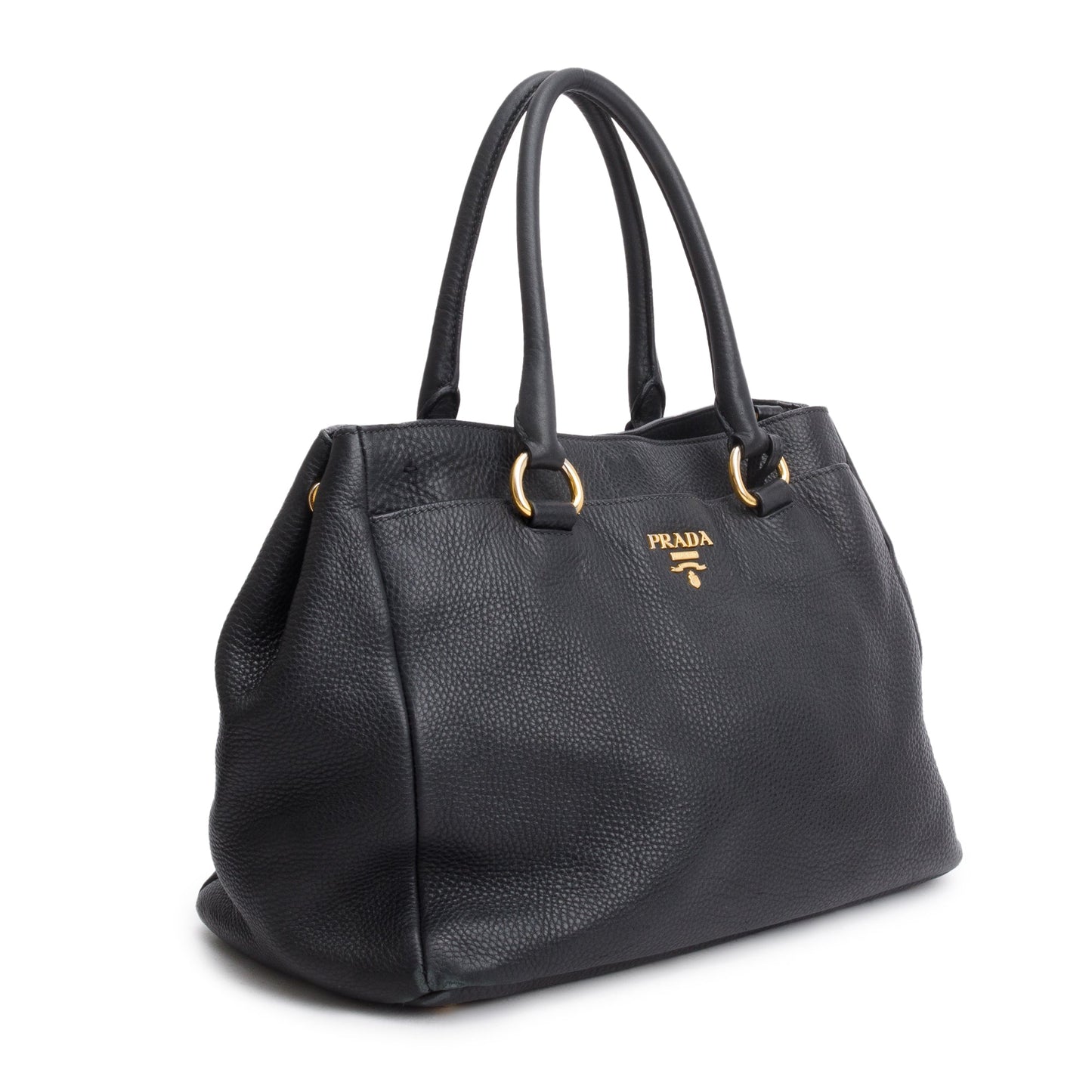 Prada Black Vitello Daino Leather Shoulder Bag