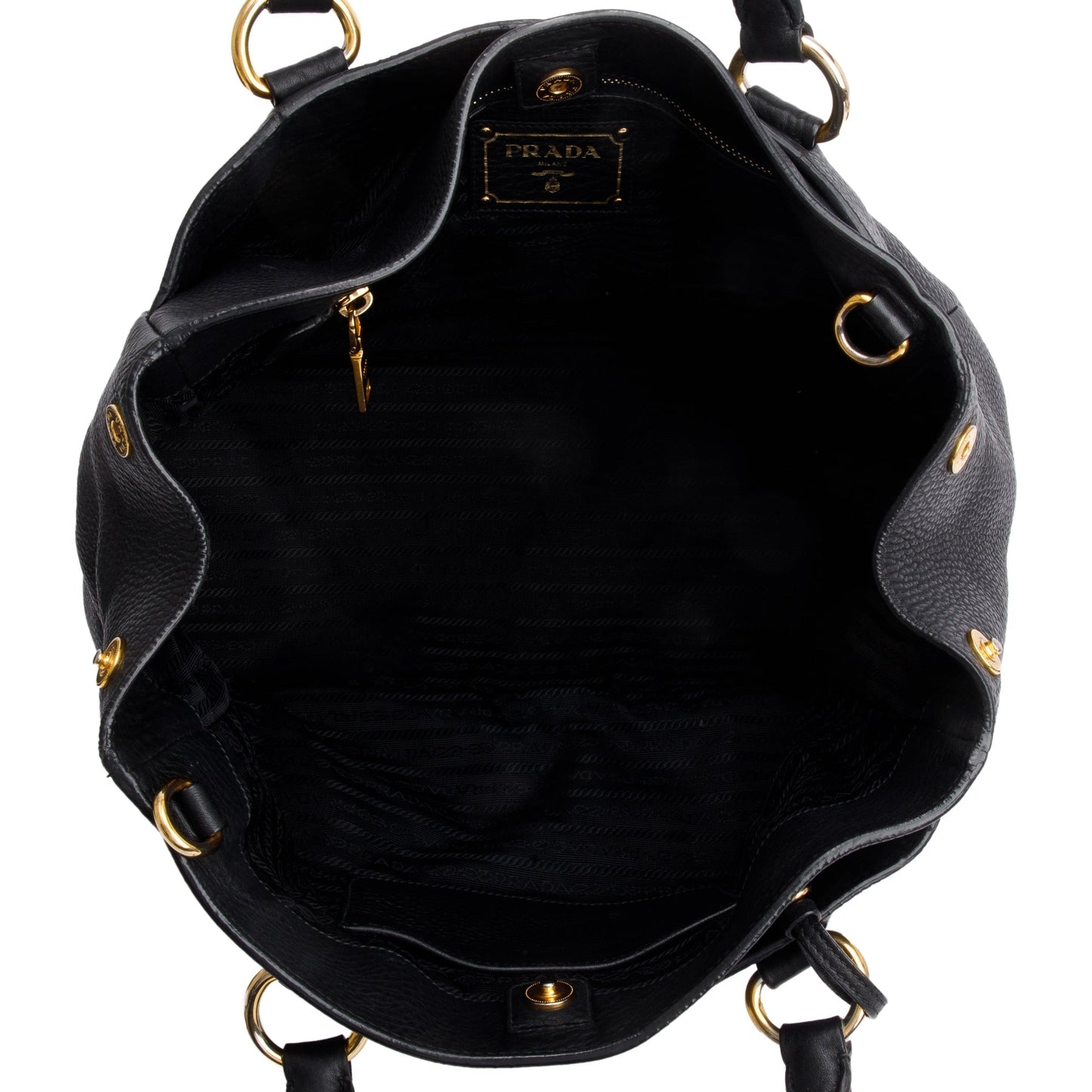 Prada Black Vitello Daino Leather Shoulder Bag