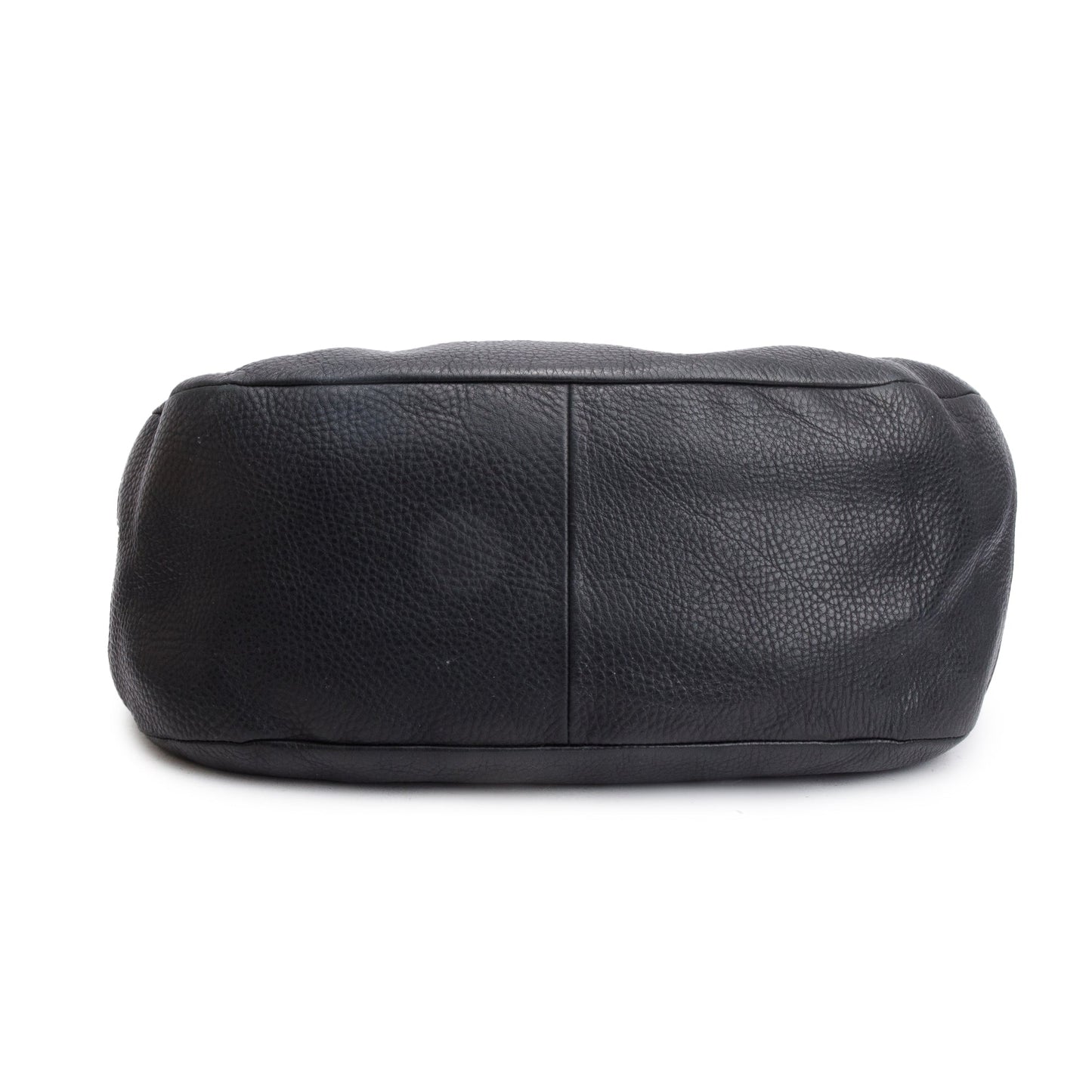 Prada Black Vitello Daino Leather Zip Top Hobo