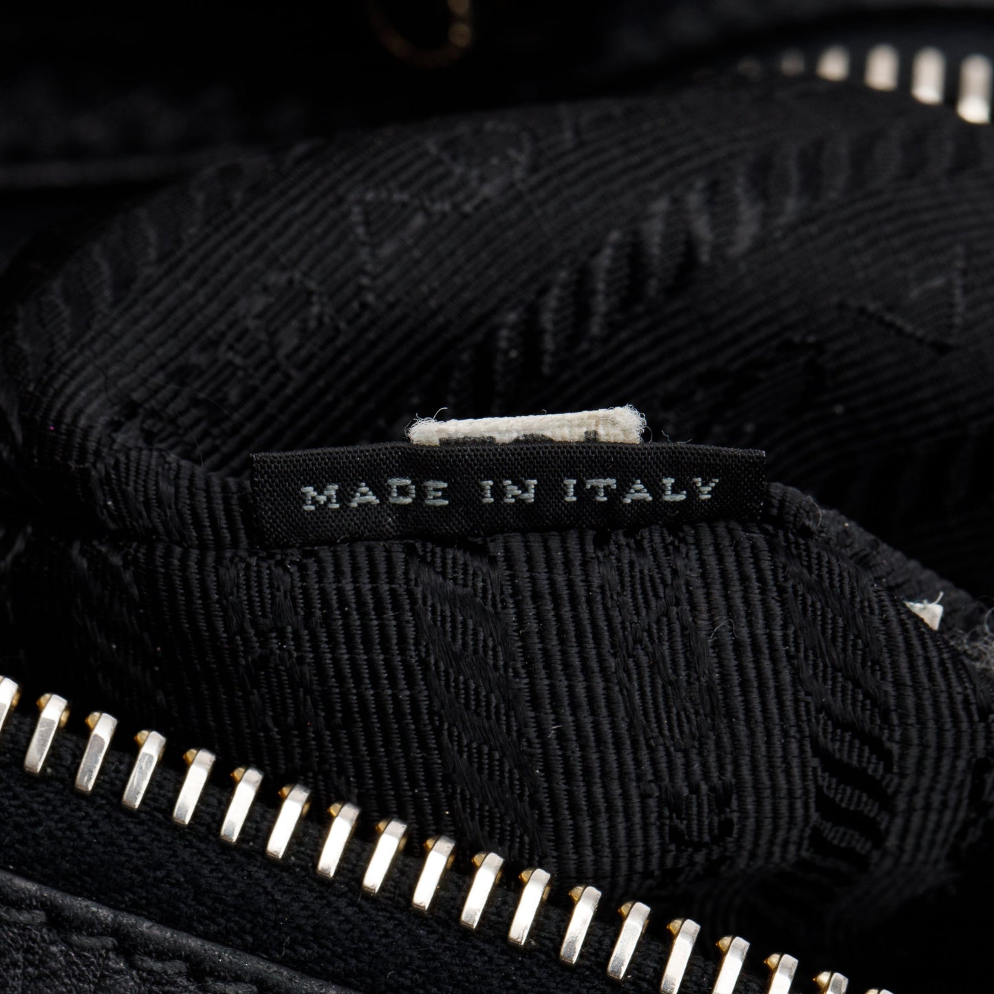 Prada Black Vitello Daino Leather Zip Top Hobo