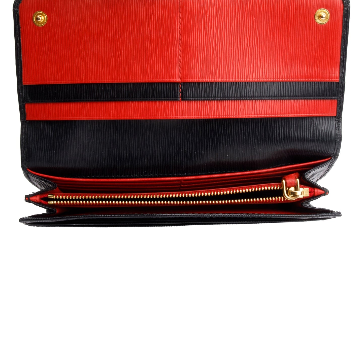 Prada Black Vitello Move Leather Continental Wallet