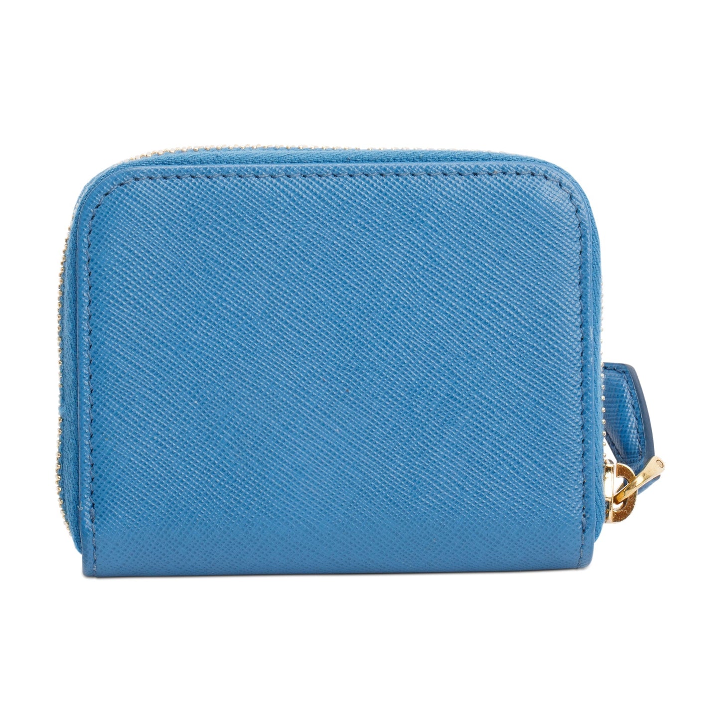 Prada Blue Saffiano Metal Zippy Coin Purse