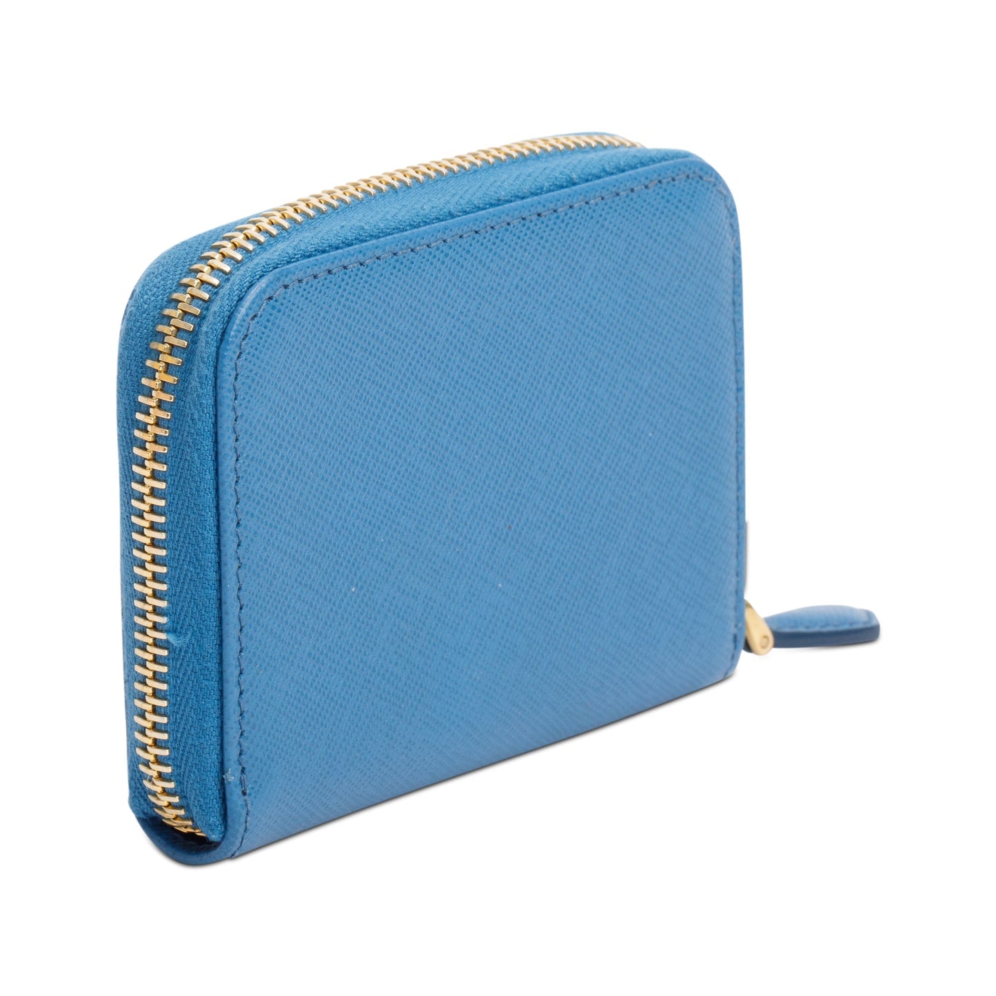 Prada Blue Saffiano Metal Zippy Coin Purse