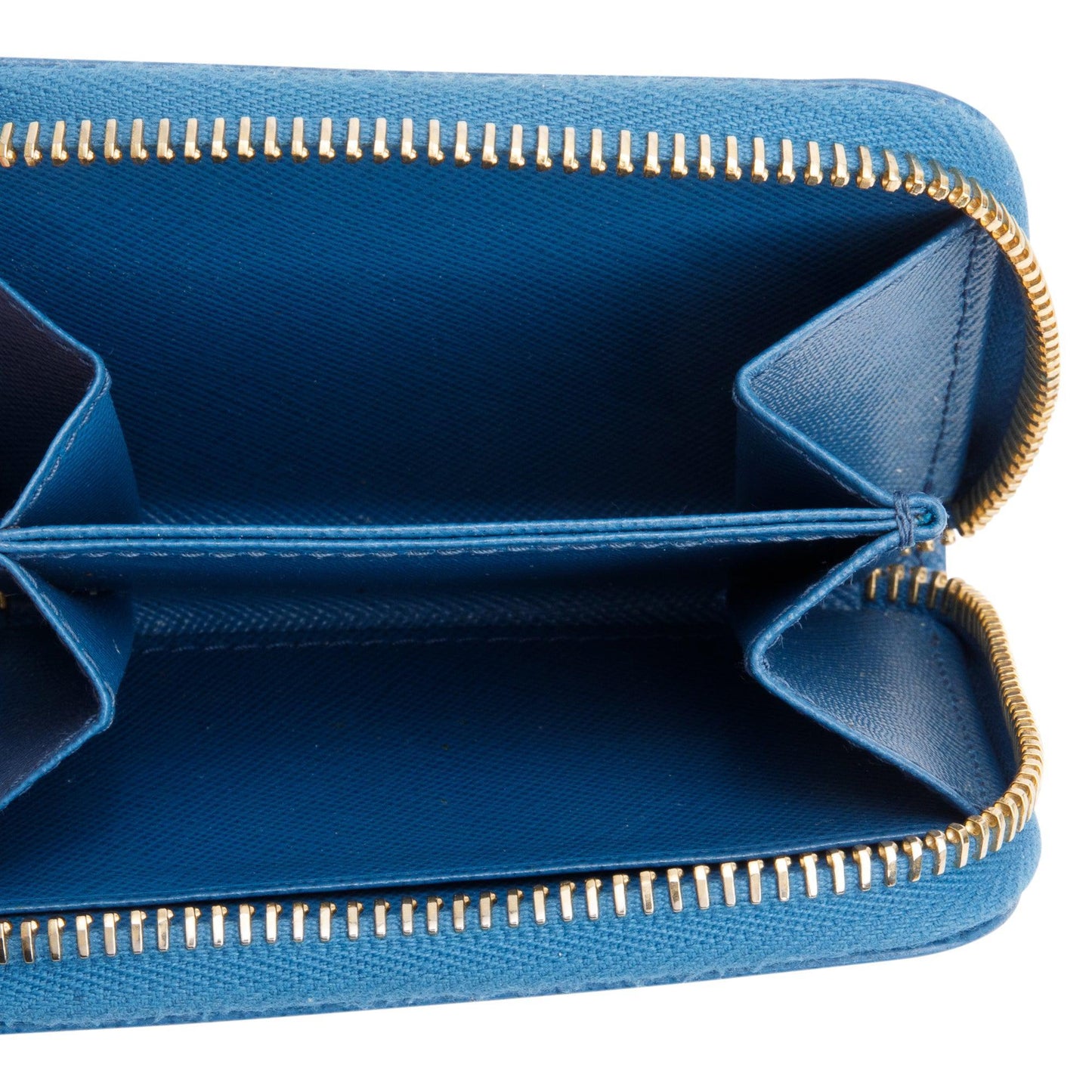 Prada Blue Saffiano Metal Zippy Coin Purse