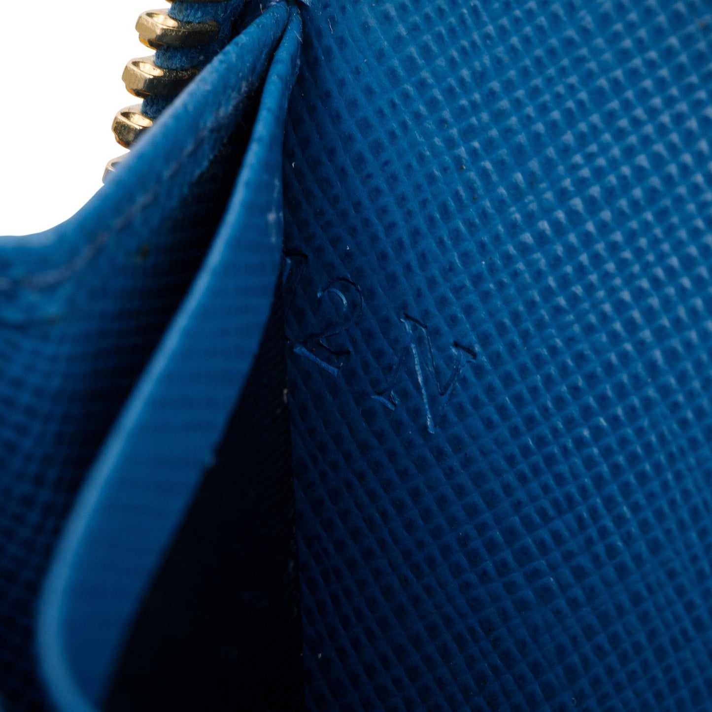 Prada Blue Saffiano Metal Zippy Coin Purse