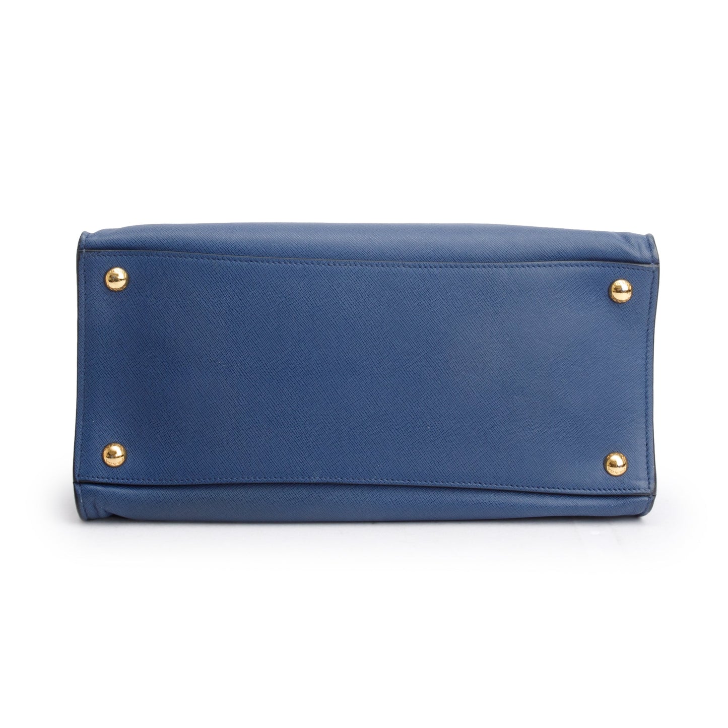 Prada Blue Saffiano Soft Leather Top Handle Tote