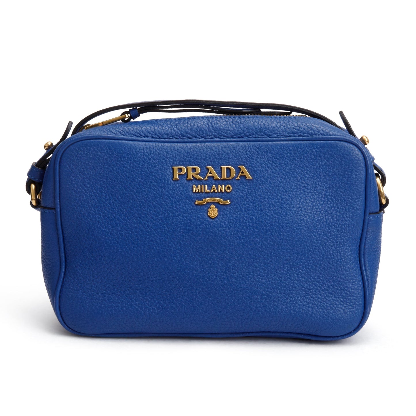 Prada Blue Vitello Daino Crossbody Bag