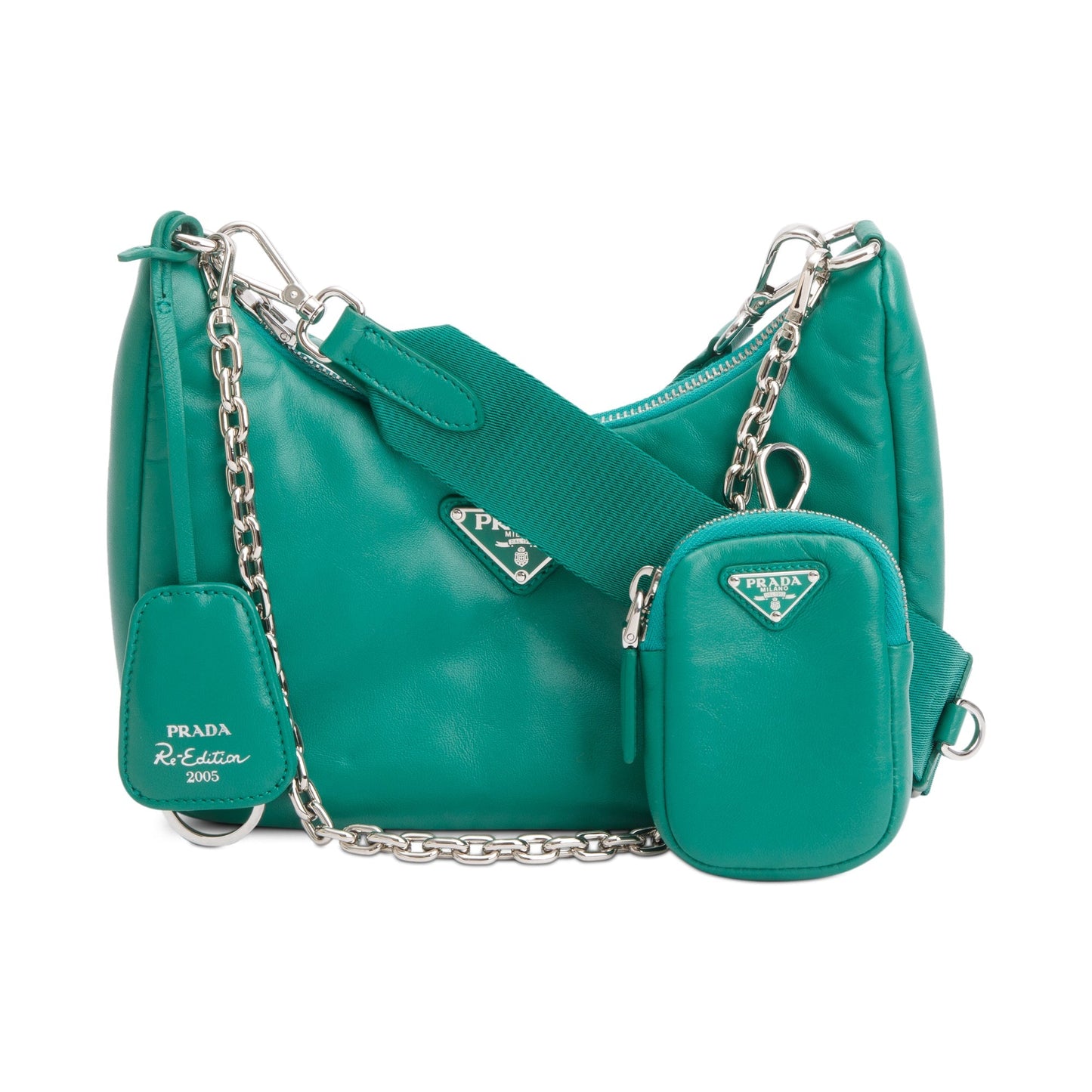 Prada Green Padded Nappa Leather Re-Edition 2005 Shoulder Bag