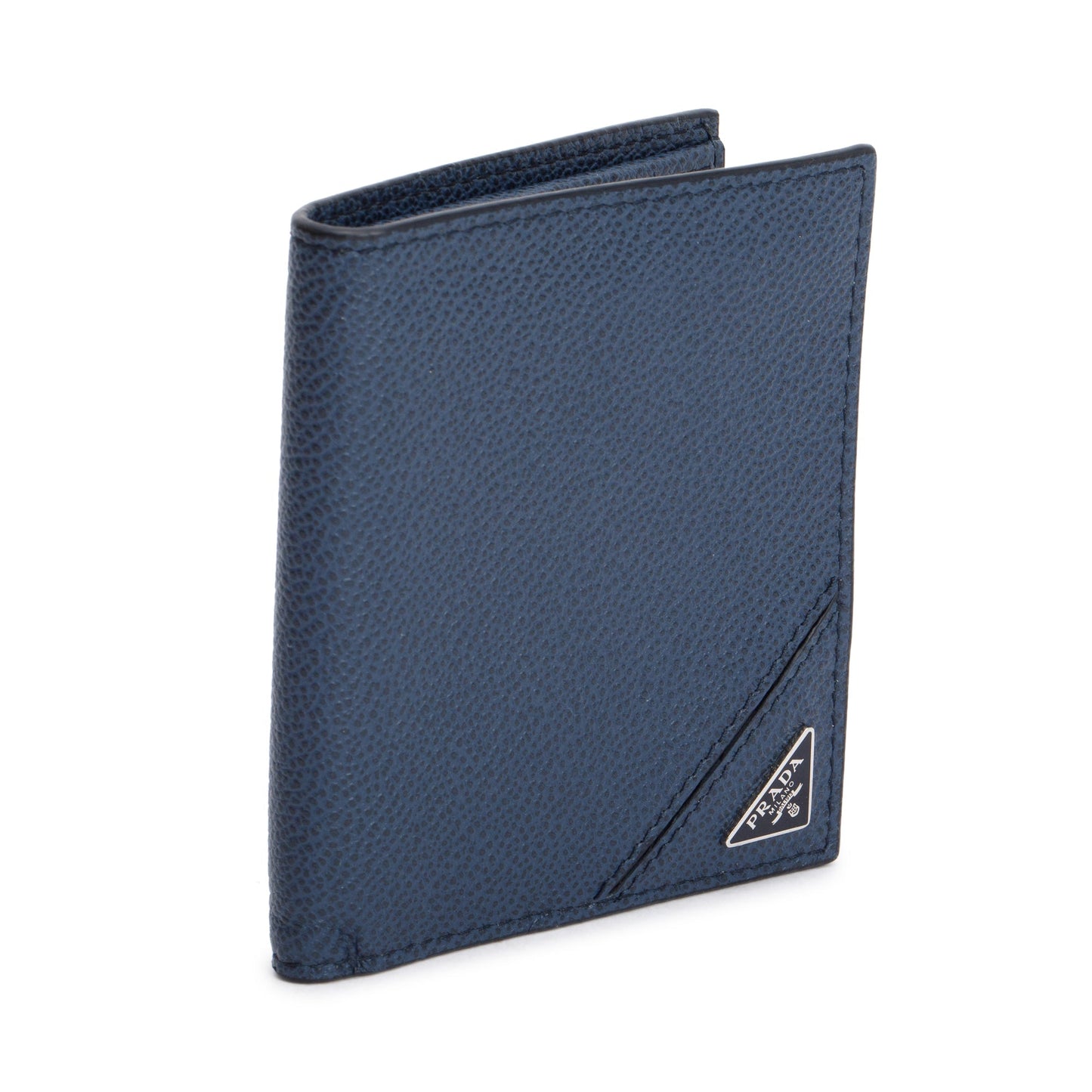 Prada Navy Leather Bi-Fold Wallet