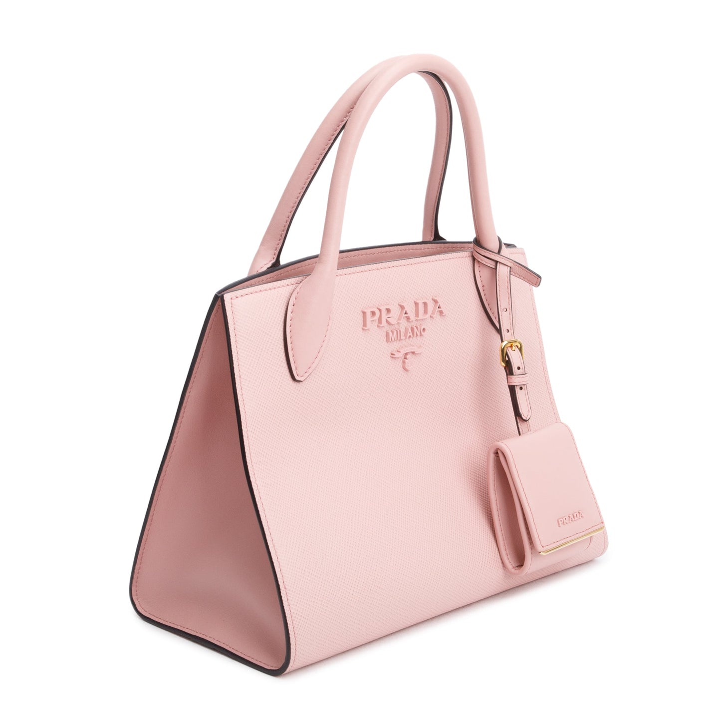 Prada Pink Saffiano Lux Small Monochrome Top Handle Tote