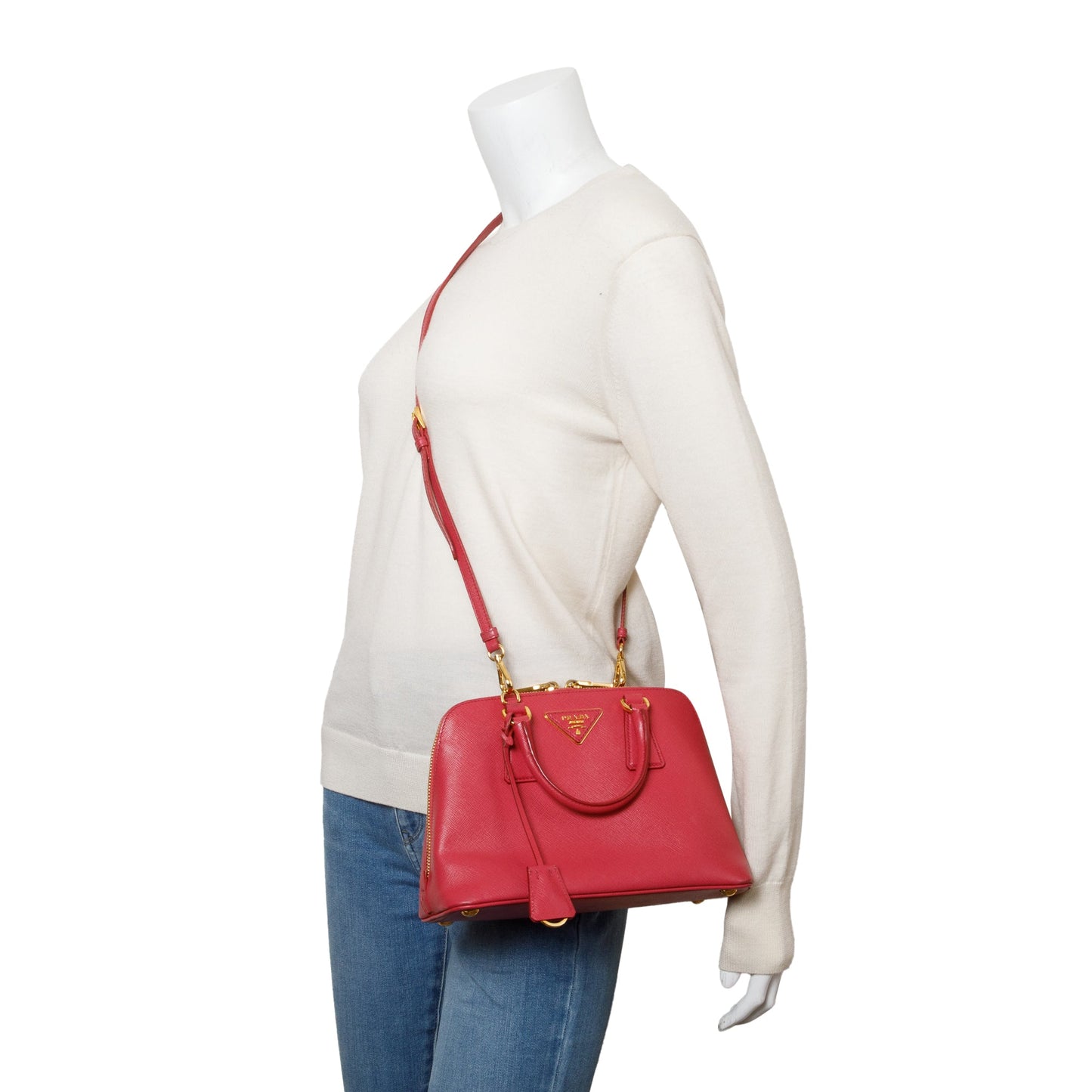 Prada Pink Saffiano Lux Small Promenade Tote