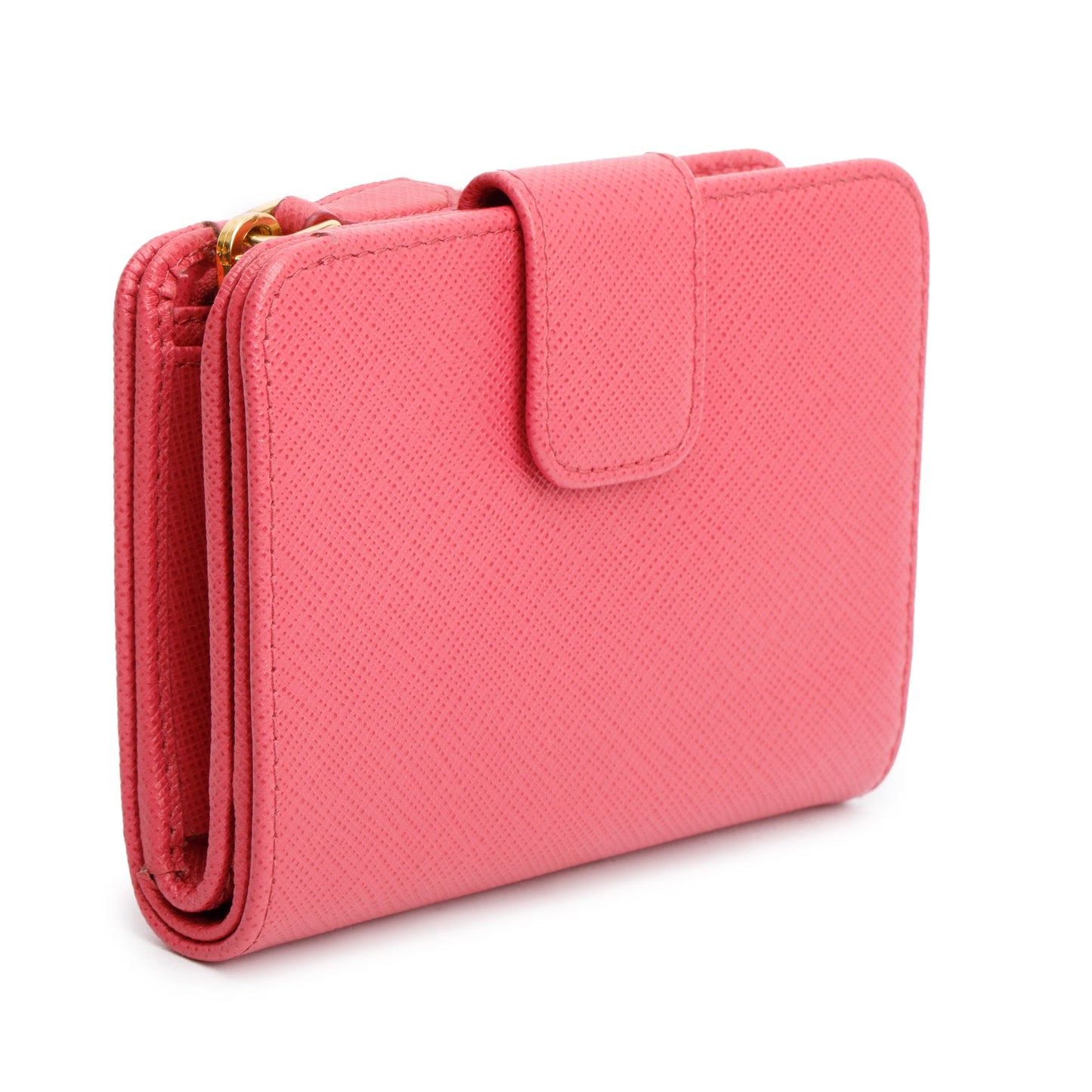 Prada Pink  Saffiano Metal Compact Wallet