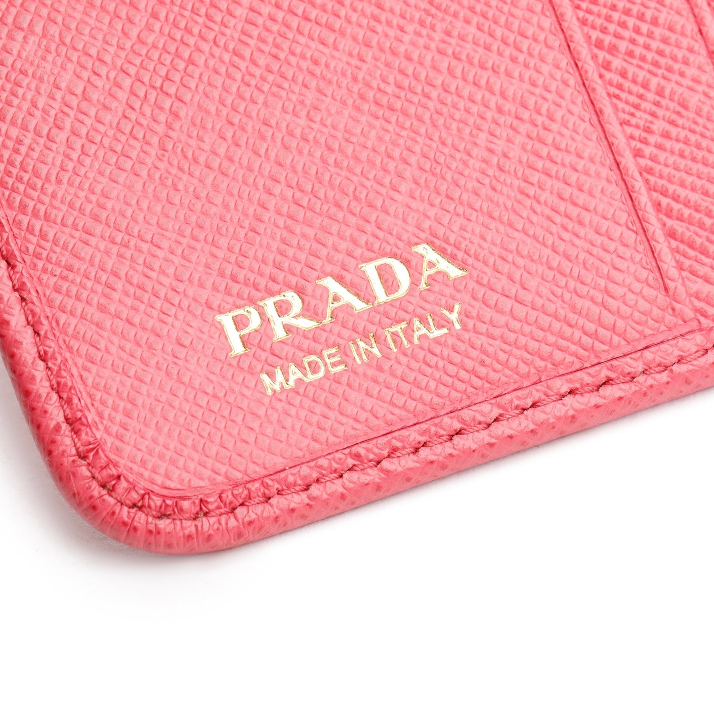 Prada Pink  Saffiano Metal Compact Wallet