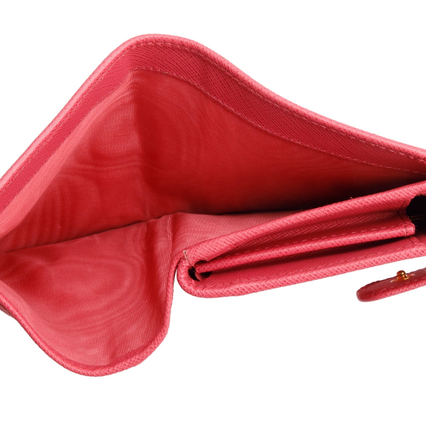 Prada Pink  Saffiano Metal Compact Wallet