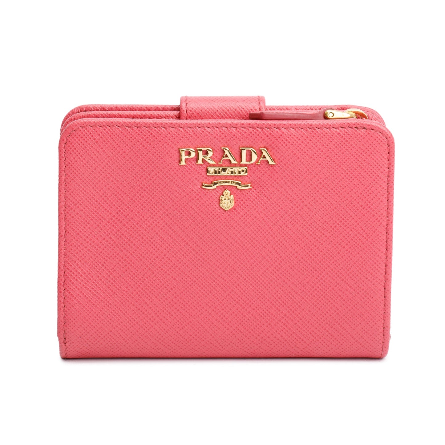 Prada Pink  Saffiano Metal Compact Wallet