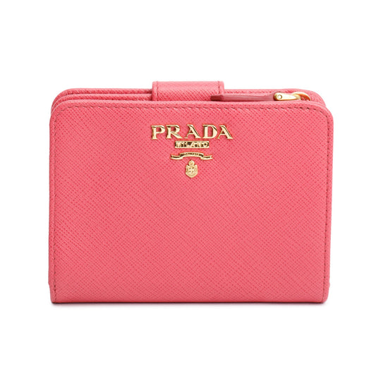 Prada Pink  Saffiano Metal Compact Wallet