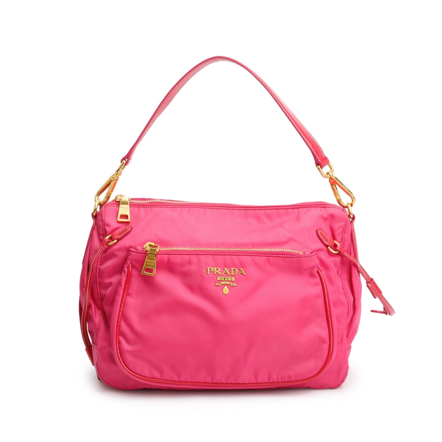 Prada Pink Venice-Trimmed Tessuto Nylon Sacca Shoulder Bag