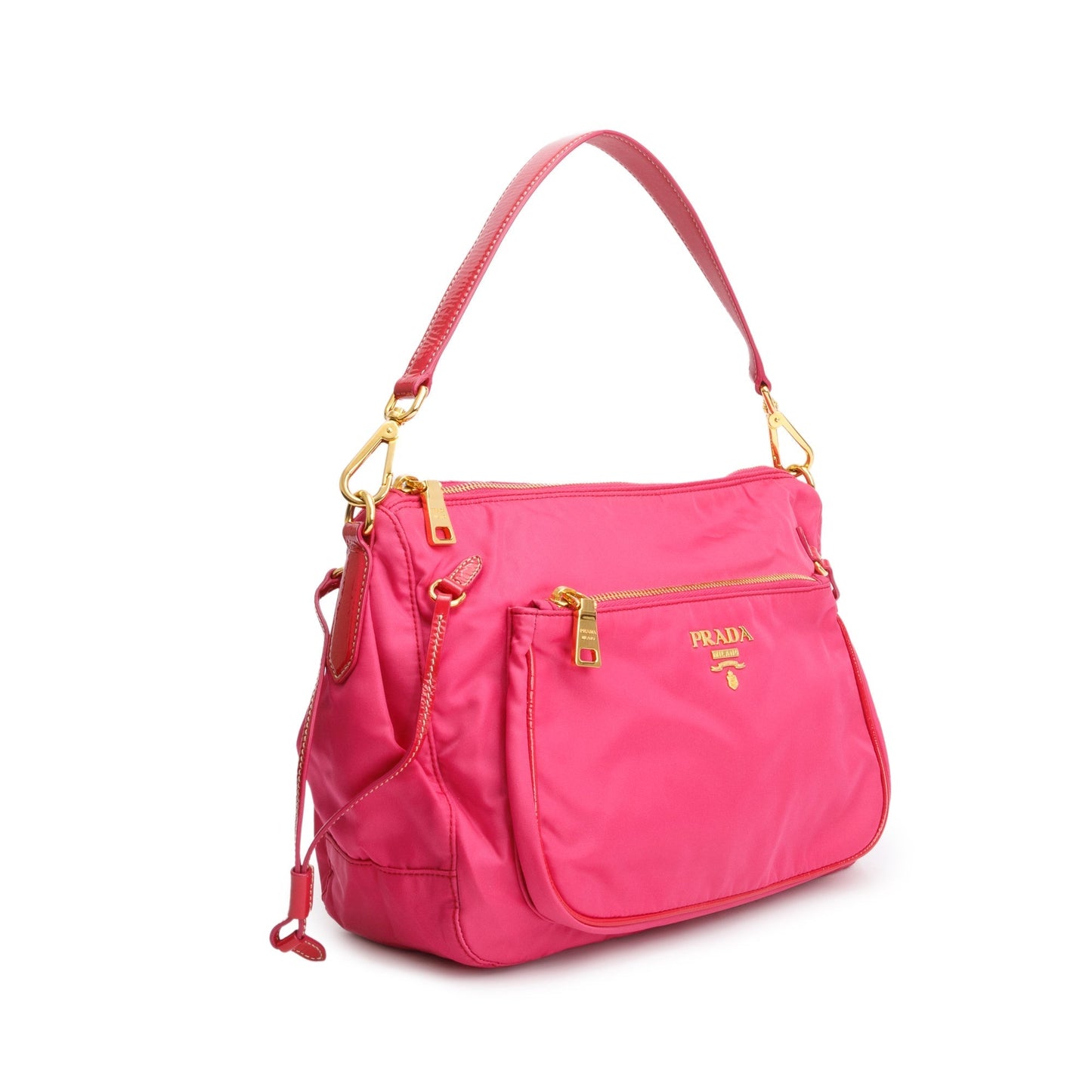 Prada Pink Venice-Trimmed Tessuto Nylon Sacca Shoulder Bag