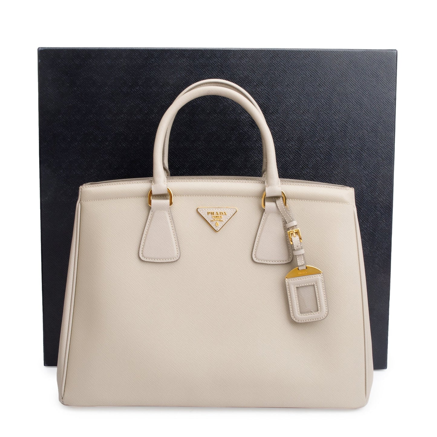 Prada Pomice Saffiano Leather Parabole Tote