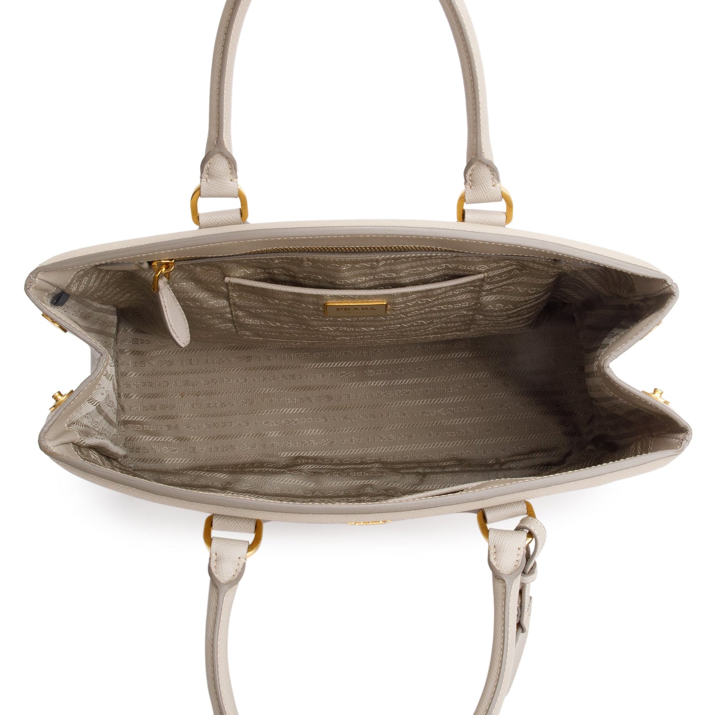 Prada Pomice Saffiano Leather Parabole Tote