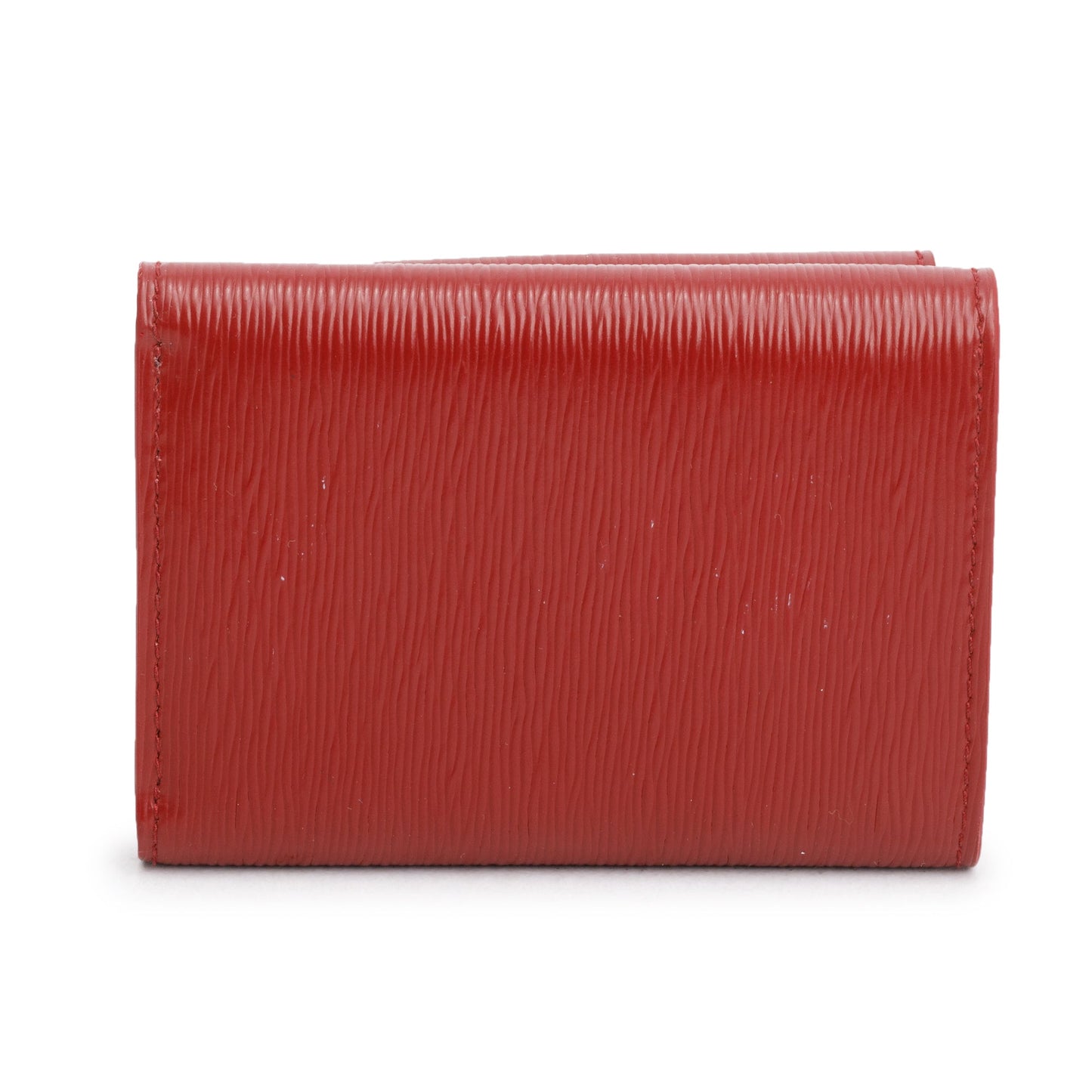 Prada Red Vitello Move Leather Compact Tri-Fold Wallet
