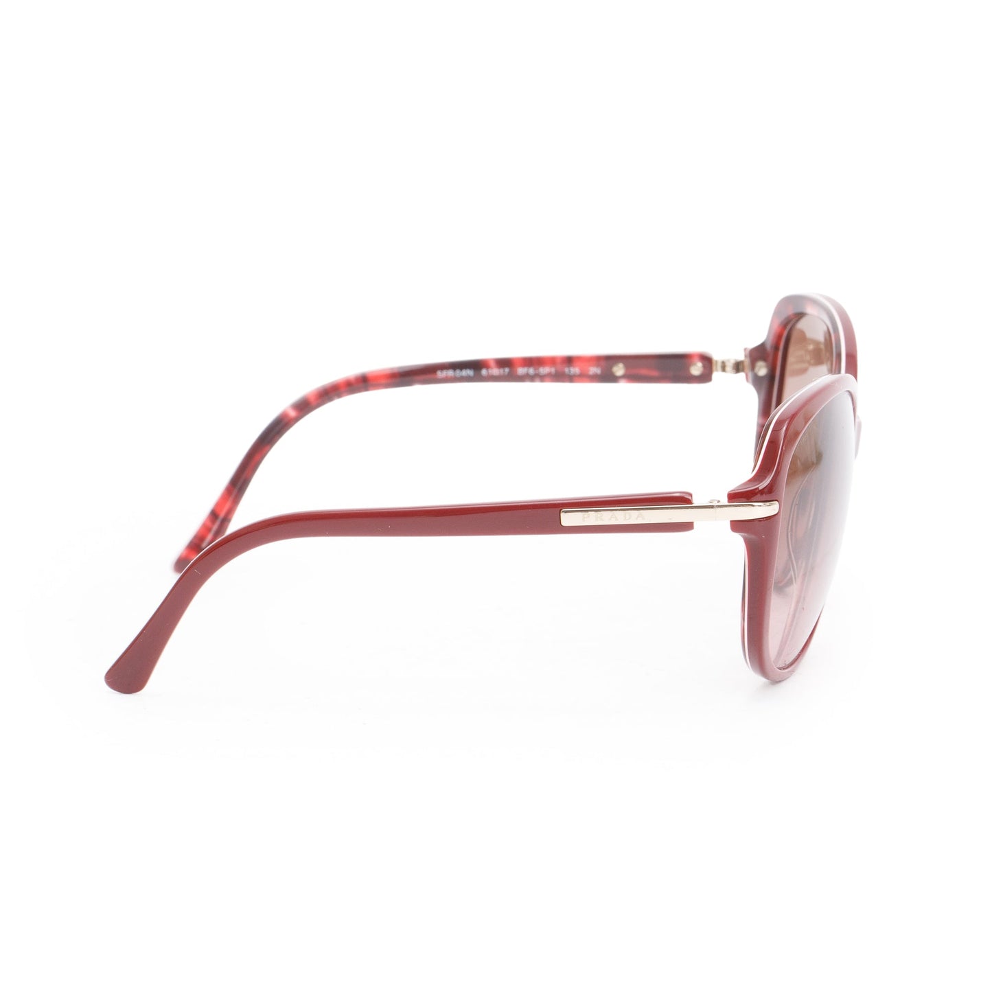 Prada SPR 04N Burgundy Acetate Square Sunglasses