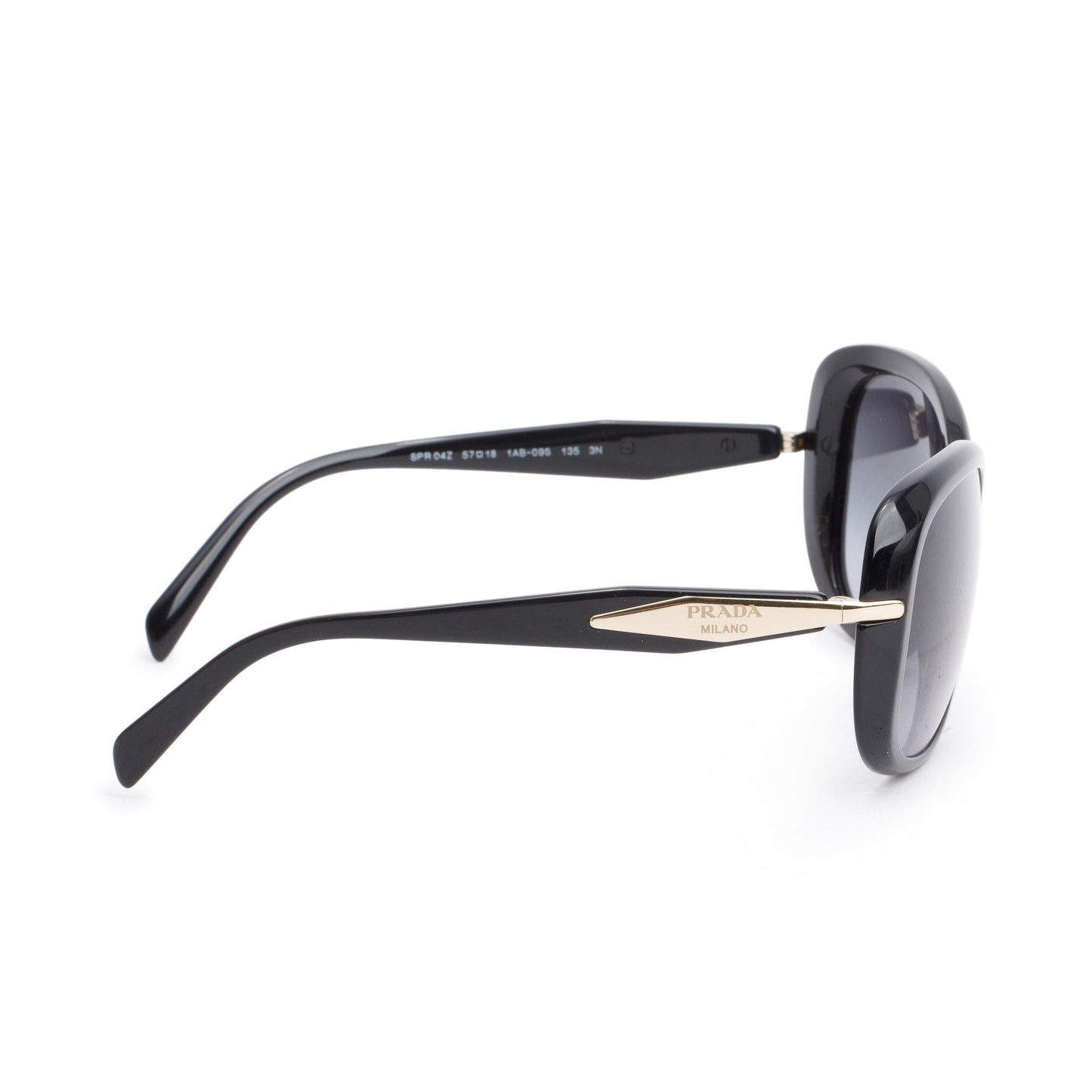 Prada SPR 04Z Black Acetate Square Sunglasses