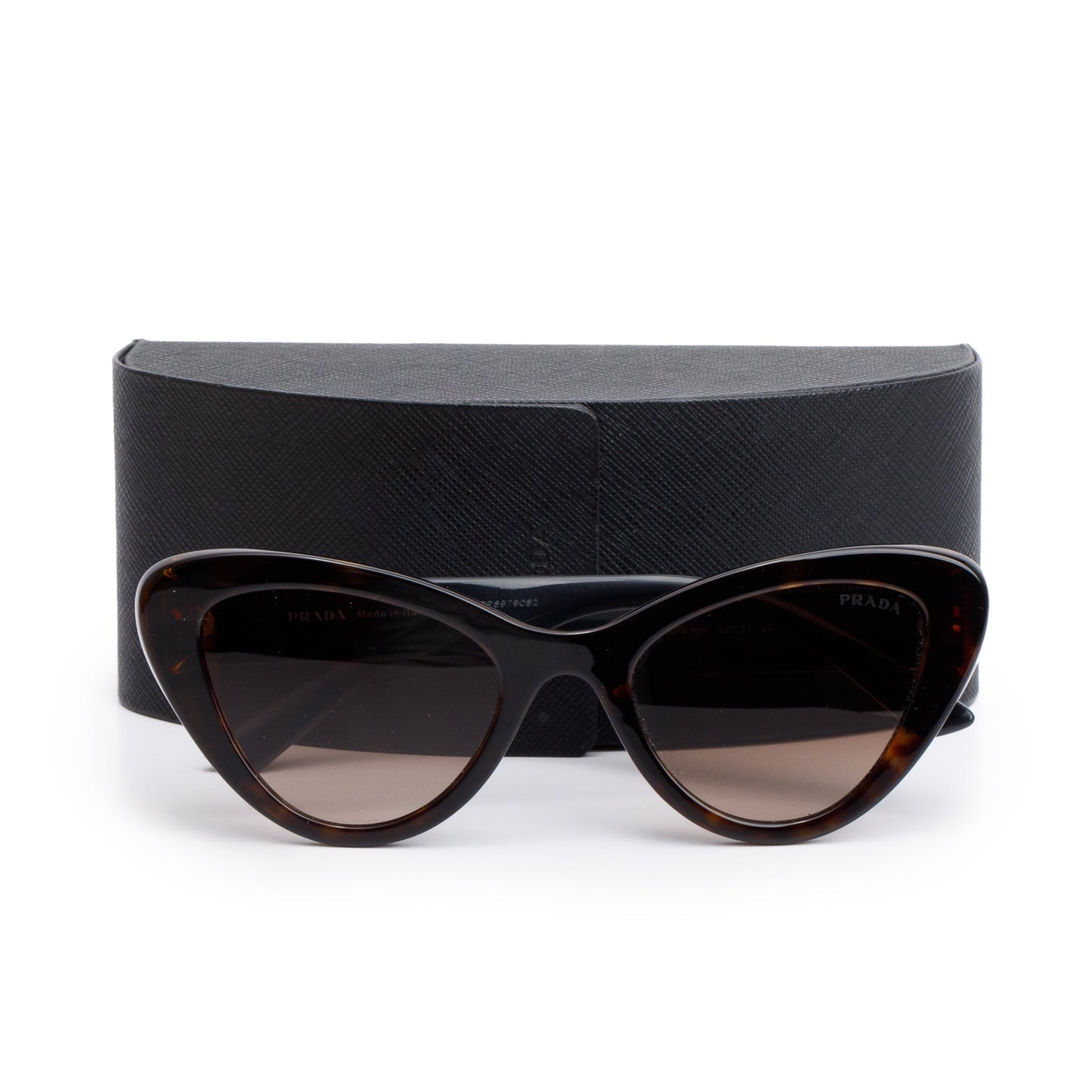Prada SPR 13Y Havana Acetate Cat-Eye Sunglasses