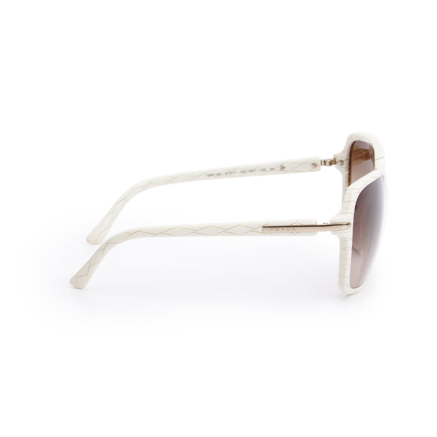 Prada SPR 18N White Acetate Square Sunglasses