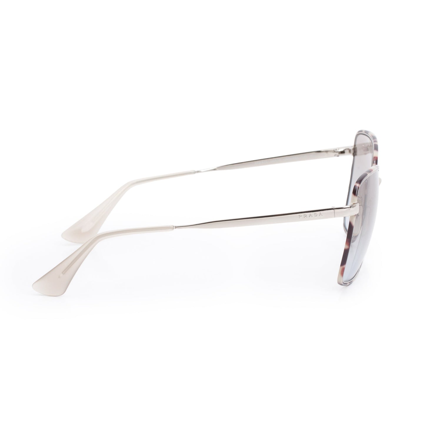 Prada SPR52S Brown/Silver-Tone Metal Square Sunglasses