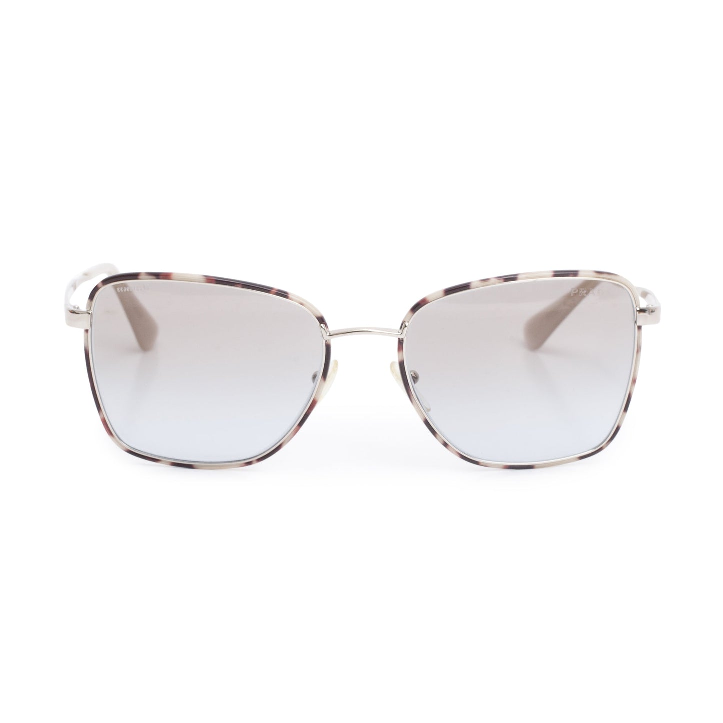 Prada SPR52S Brown/Silver-Tone Metal Square Sunglasses