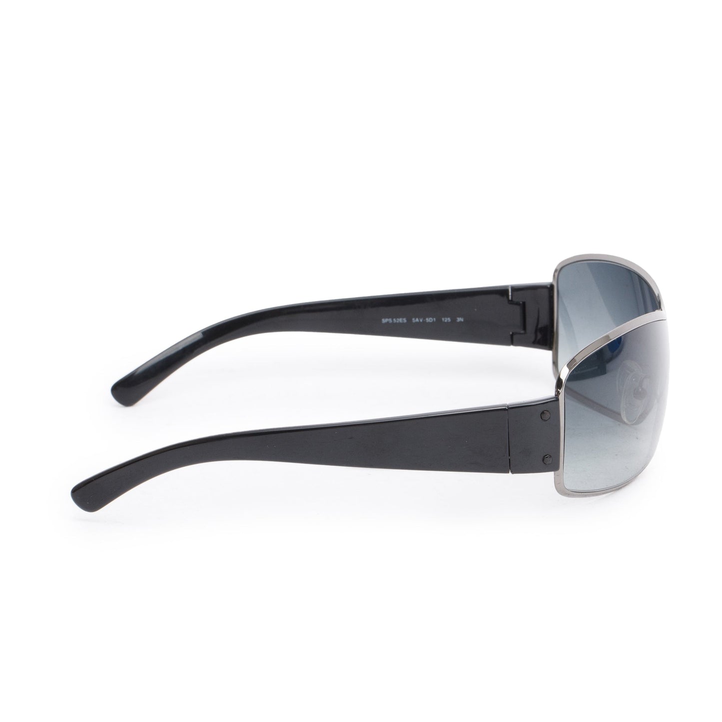 Prada SPS 52ES Black Acetate Linea Rosa Shield Sunglasses