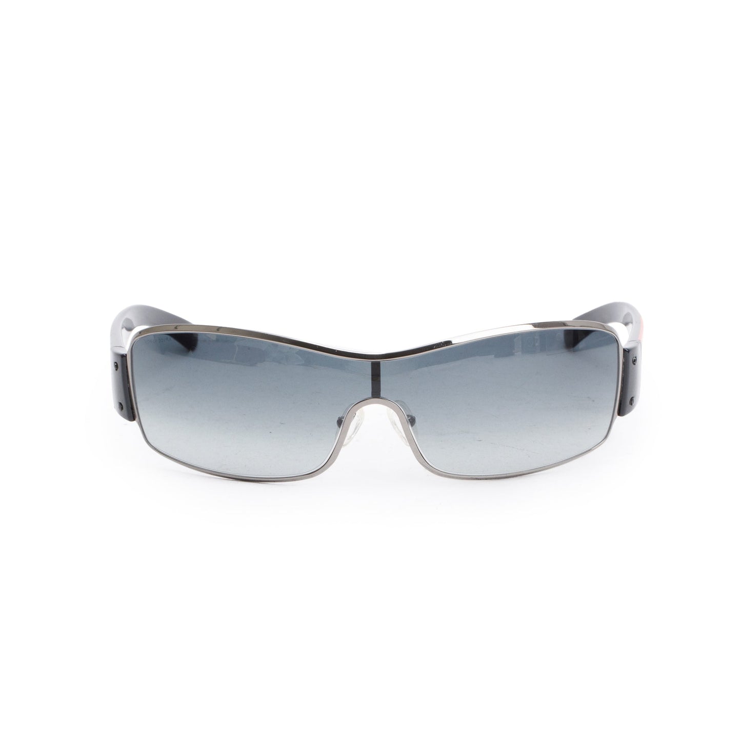 Prada SPS 52ES Black Acetate Linea Rosa Shield Sunglasses